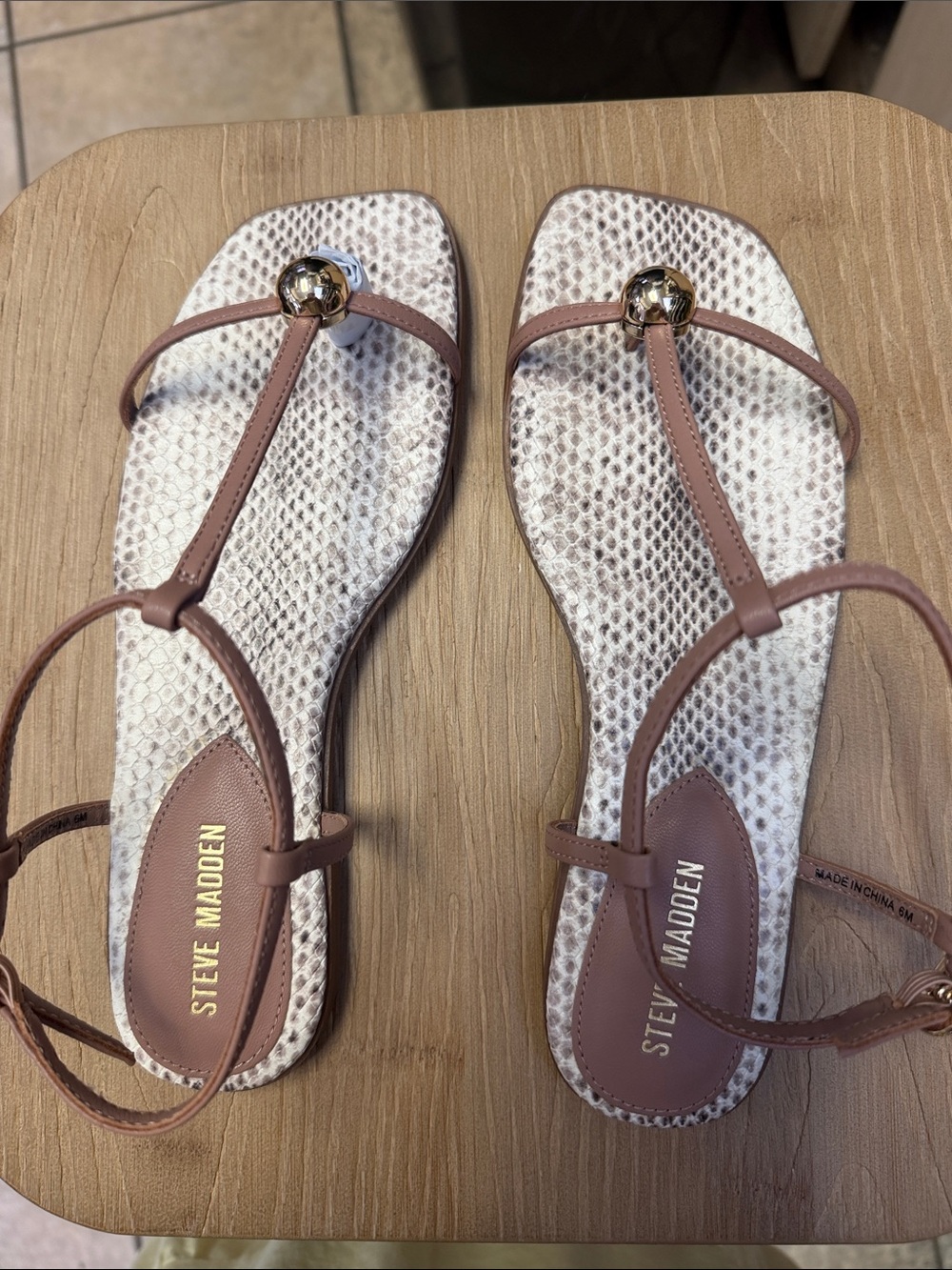 Steve Madden Nude-Tan Toe-Ring Ankle-Strap Sandals